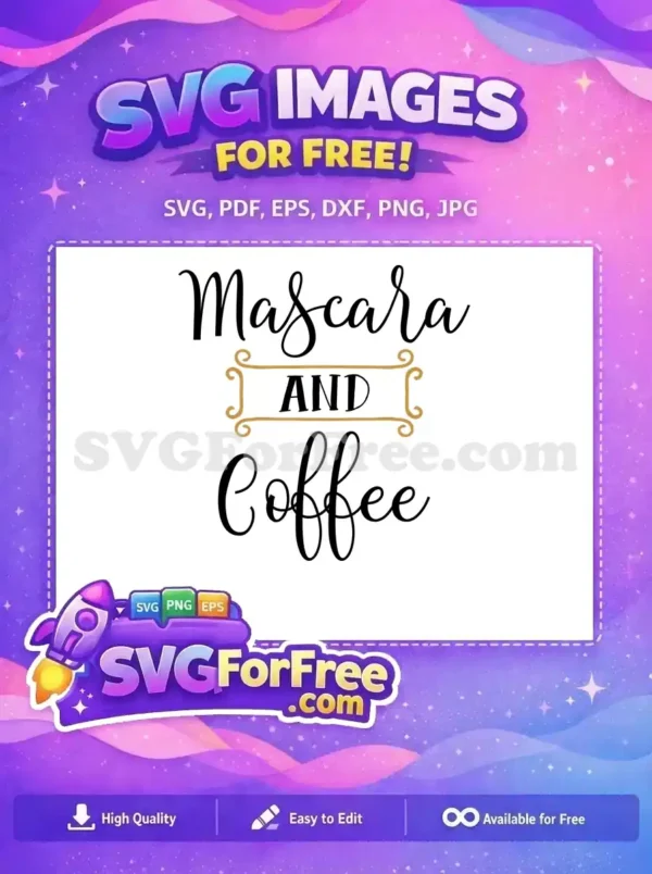 Free Black Script Mascara Free Gold Accent Coffee Theme Free SVG