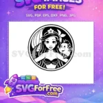 Free Smiling Ariel Free Flounder Star Mermaid Coffee Free SVG - Instant Download