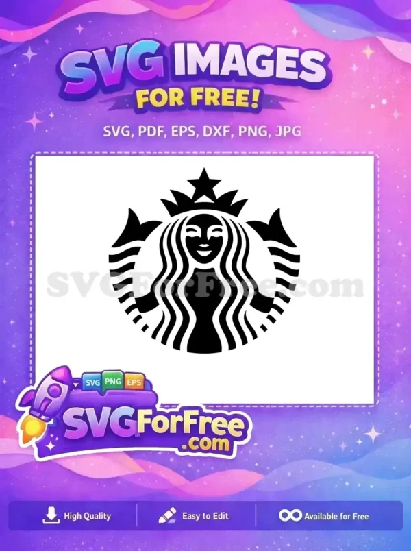 Free Siren Crown Free Smiling Coffee Starbucks Logo Free SVG