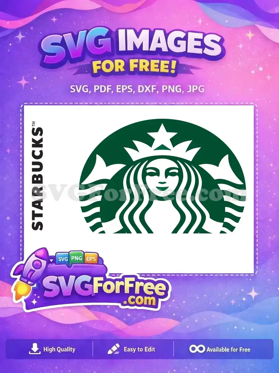 Free Green Siren Free White Star Starbucks Coffee Free SVG