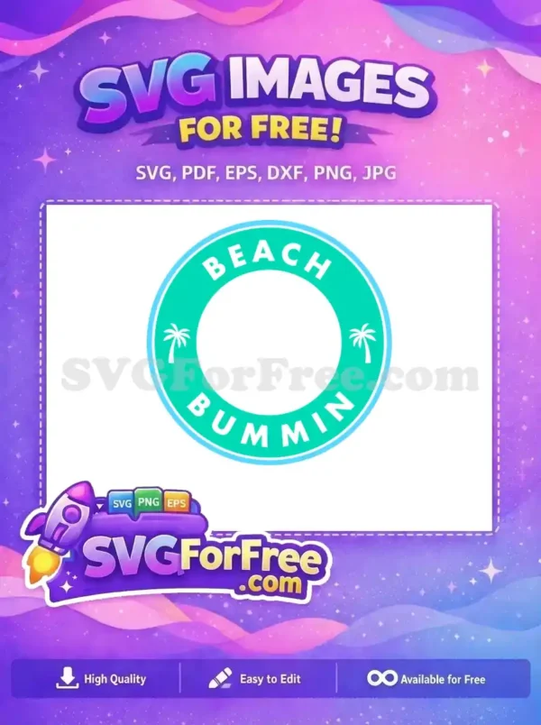 Free Aqua Palm Trees Free Beach Bummin Logo Coffee SVG Free SVG