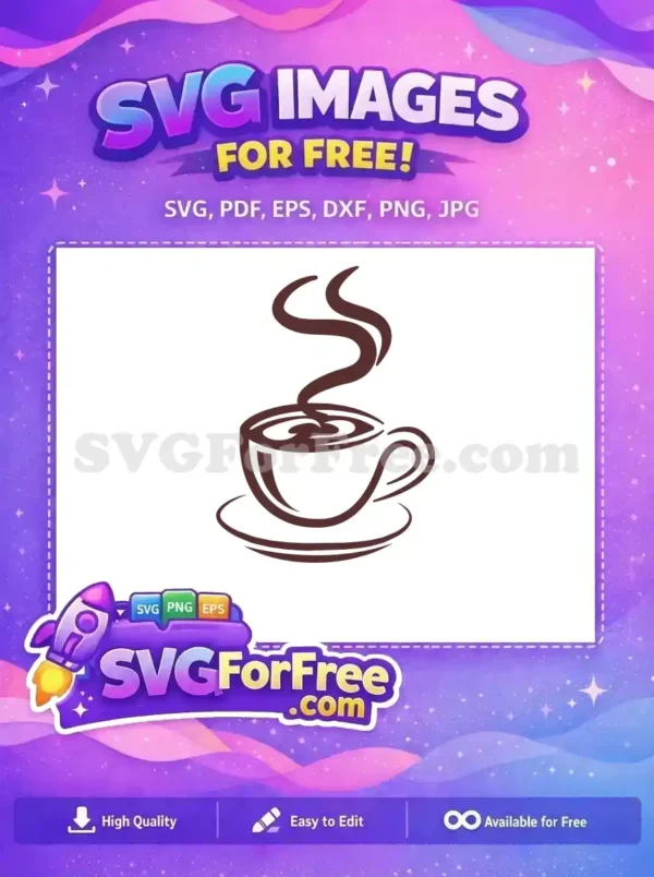 Free Steaming Coffee Cup Free Brown Outline Design Coffee Free SVG