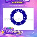 Free Navy Blue Circle Free Cadet Mom Stars Coffee Free SVG - Instant Download