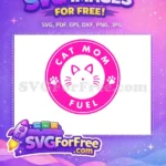 Free Pink Badge Free Cat Paws Mom Fuel Coffee Free SVG - Instant Download