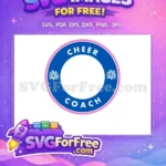 Free Blue Pink Cheer Free Pom Coach Badge Free SVG - Instant Download