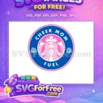 Free Pink Cheer Mom Free Blue Pom Poms Fuel Coffee Free SVG - Instant Download
