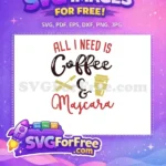 Free Red Coffee Free Gold Mascara Coffee Lover Quote Free SVG - Instant Download