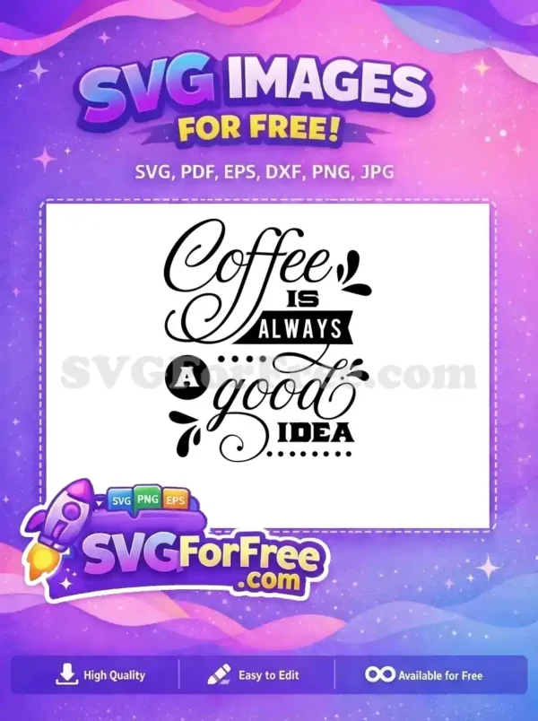 Free Coffee Quote Free Black Elegant Script Design Free SVG