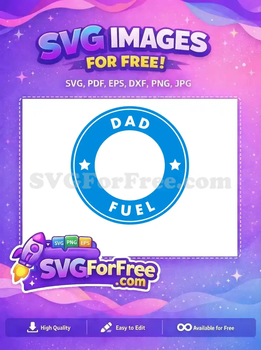 Free Blue Dad Fuel Badge Free White Stars Coffee Theme Free SVG