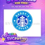 Free crowned blue siren Free wavy hair coffee Daddys Coffee Free SVG - Instant Download