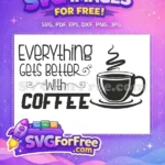 Free Elegant Script Text Free Steaming Coffee Cup Coffee Free SVG - Instant Download