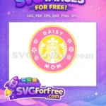 Free Pink Daisy Mom Free Starbucks Siren Coffee Free SVG - Instant Download