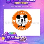Free Smiling Mickey Mouse Free Orange Disney Fuel Circle Coffee Free SVG - Instant Download