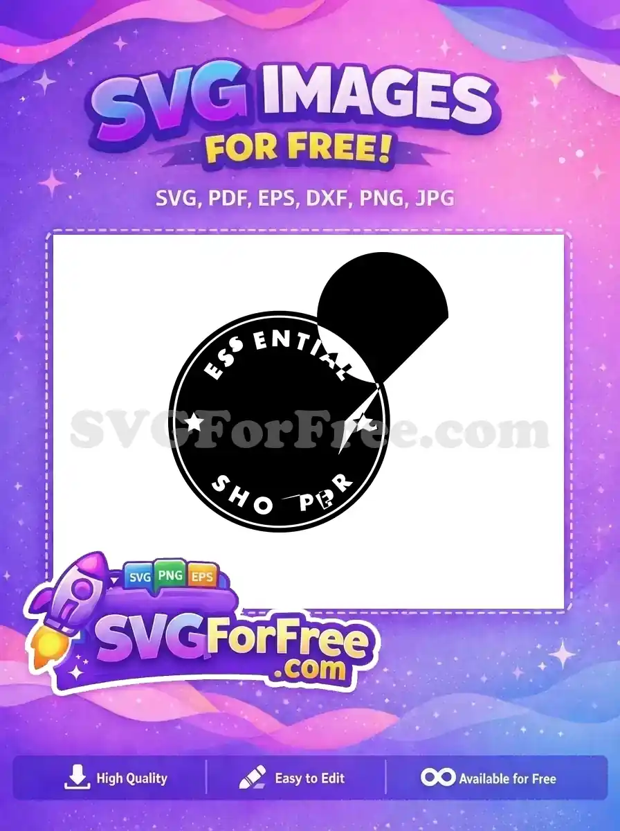 Free Black White Circle Free Essential Shopper Star Coffee Theme Design Free SVG