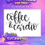 Free Black Script Font Free Caffeine Fitness Coffee Quotes Silhouette Free SVG - Instant Download