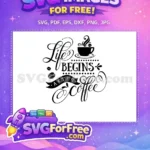 Free Steaming Cup Free Life Quote Coffee Silhouette Free SVG - Instant Download