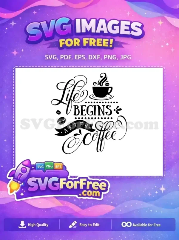 Free Steaming Cup Free Life Quote Coffee Silhouette Free SVG