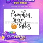 Free orange pumpkin latte Free calligraphy text Coffee Silhouette Free SVG - Instant Download