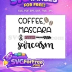 Free Coffee Beans Black Text Free Purple Mascara Sarcasm Quote Free SVG - Instant Download
