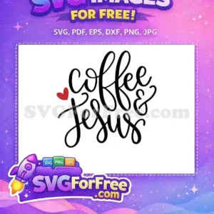 Free Coffee Heart Free Jesus Script Quote Silhouette Free SVG