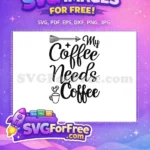 Free Coffee Cup Heart Steam Free Script Typography Coffee Quotes Free SVG - Instant Download