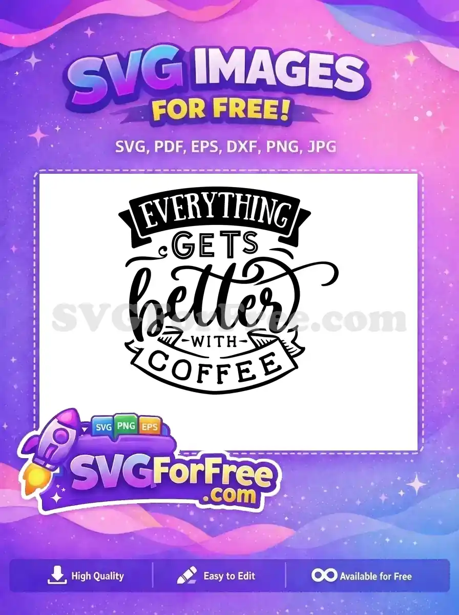 Free Black Script Free Coffee Quote Silhouette Free SVG