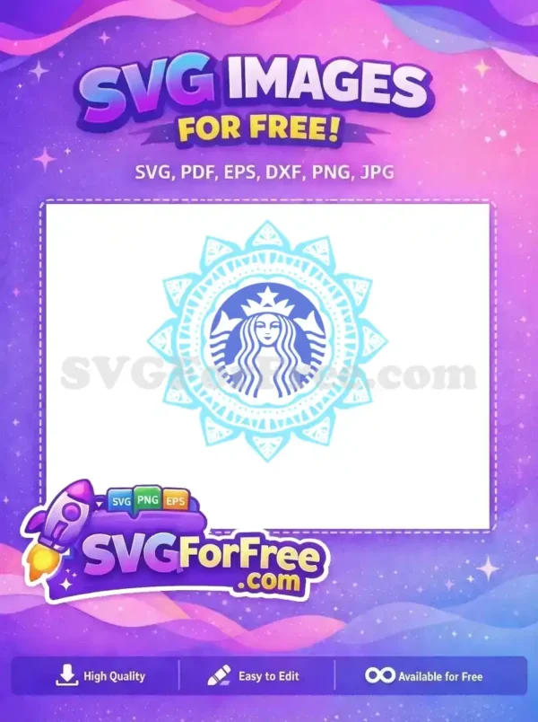 Free Crowned Blue Siren Free Intricate Mandala Starbucks Coffee Free SVG