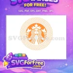 Free Serene Siren Crown Free Orange Floral Starbucks Coffee Free SVG - Instant Download