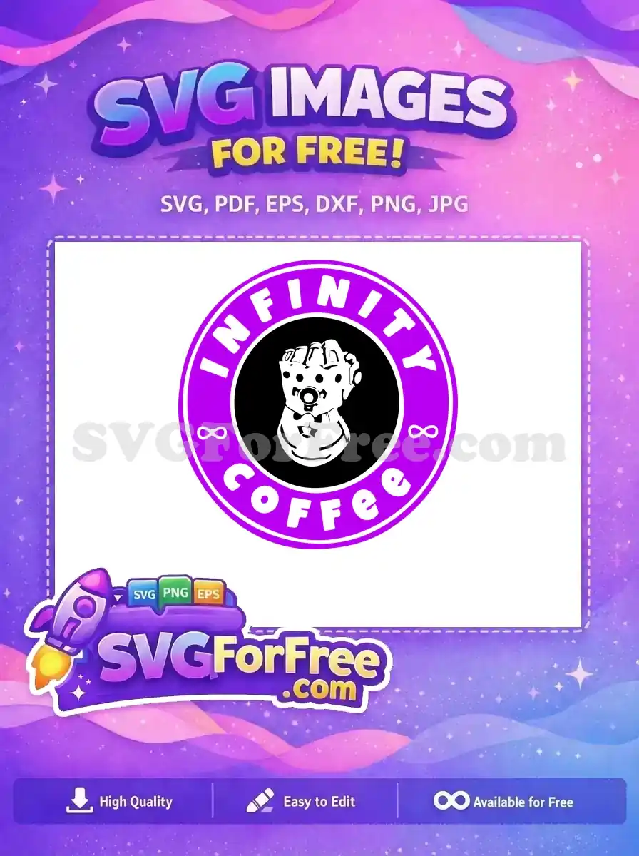 Free Thanos Gauntlet Free Purple Infinity Coffee Logo Marvel Free SVG