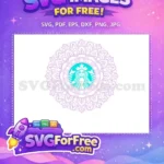 Free Crowned Siren Free Aqua Purple Mandala Starbucks Coffee Free SVG - Instant Download