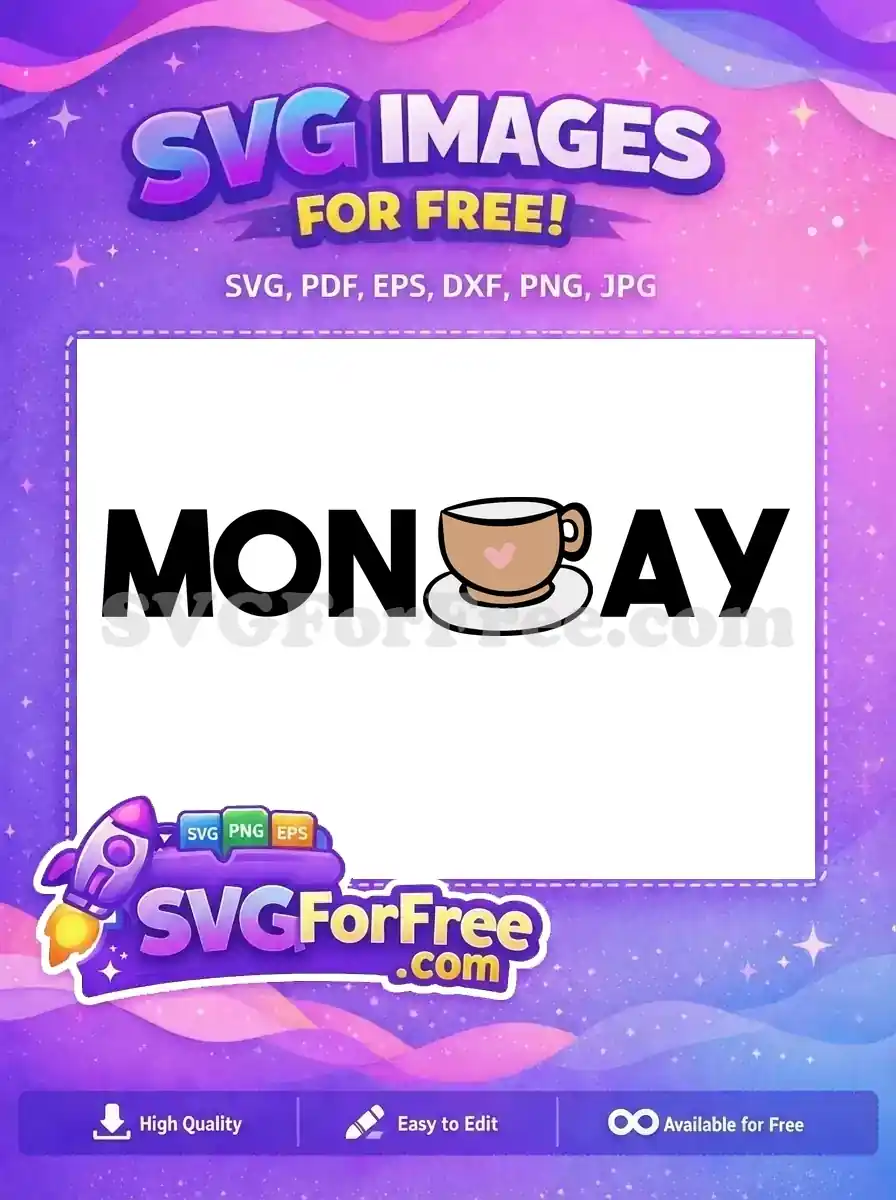 Free Brown Coffee Free Pink Heart Monday Graphic Free SVG