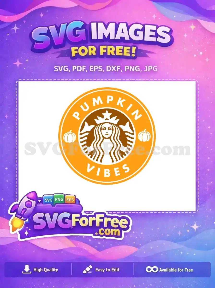 Free Serene Siren Crown Free Orange Pumpkins Starbucks Coffee Free SVG