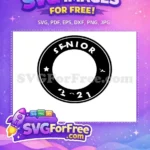 Free Senior 2021 Badge Free Black White Star Coffee Free SVG - Instant Download