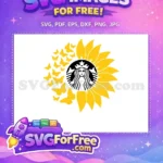 Free Yellow Sunflower Petals Free Flying Yellow Butterflies Starbucks Coffee Free SVG - Instant Download