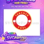 Free Teacher Fuel Free Red Yellow Apple Circle Coffee Free SVG - Instant Download