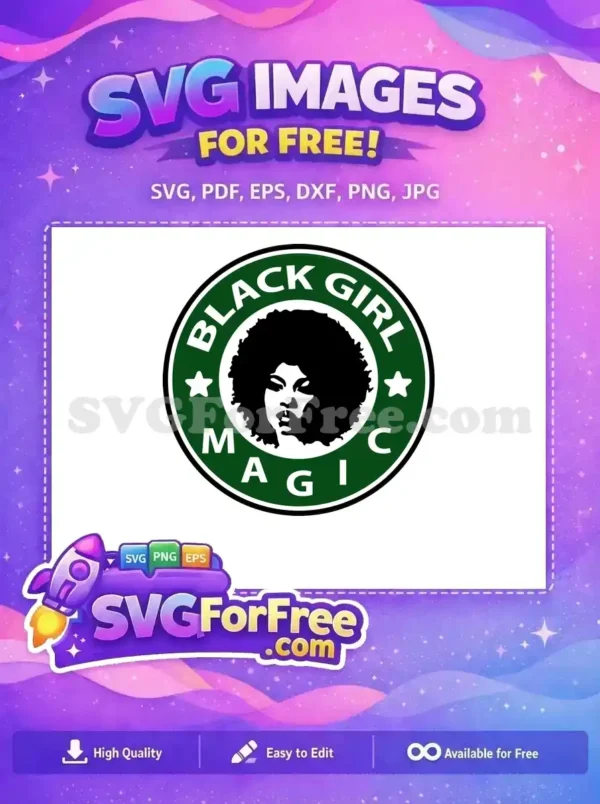 Free Powerful Afro Hairstyle Free Green White Coffee Logo Black Girl Magic Free SVG