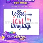 Free Pink Hearts Free Coffee Cup Coffee Lover Free SVG - Instant Download