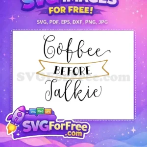Free Black Script Free Gold Banner Coffee Quote Free SVG