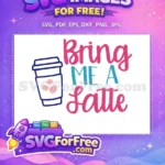 Free Pink Coffee Beans Free Blue Pink Latte Text Coffee Free SVG - Instant Download