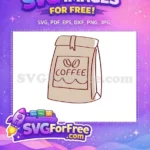 Free Beige Coffee Bag Free Coffee Beans Label Coffee Shop Art Free SVG - Instant Download