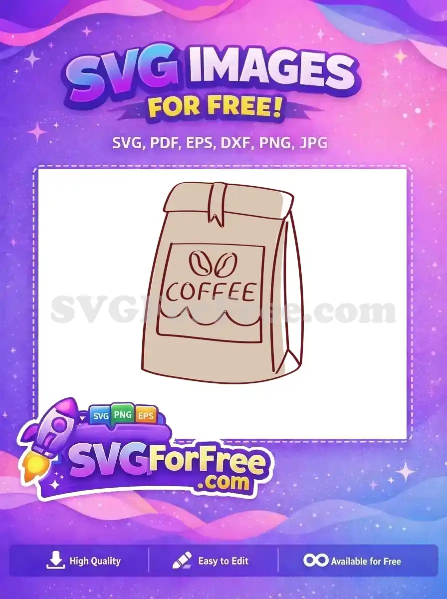 Free Beige Coffee Bag Free Coffee Beans Label Coffee Shop Art Free SVG