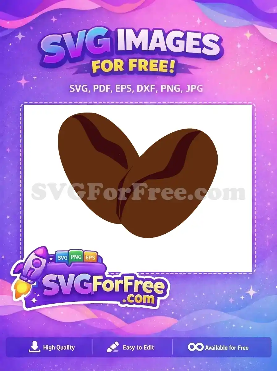 Free Brown Coffee Beans Free Roasted Bean Design Coffee Shop Decoration Free SVG