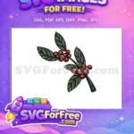 Free Coffee Plant Branch Free Red Berries Coffee Shop Decoration Free SVG - Instant Download