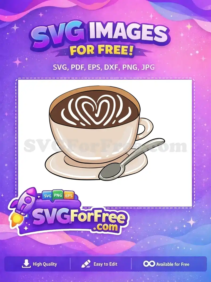 Free Latte Heart Free Beige Coffee Cup Coffee Shop Decoration Free SVG