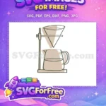 Free Pour-Over Free Green Beige Coffee Shop Decoration Free SVG - Instant Download