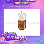 Free Creamy Free Brown Coffee Shop Decoration Free SVG - Instant Download