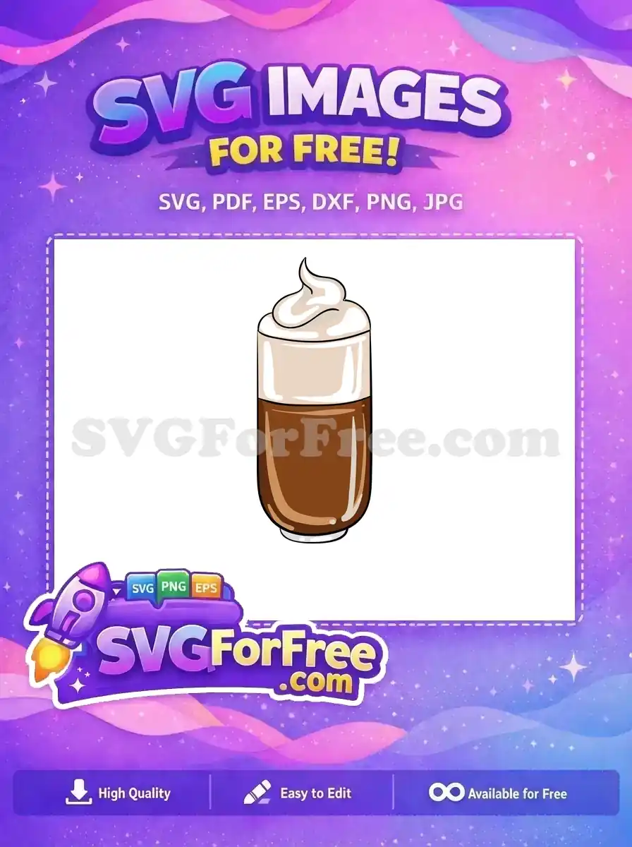 Free Creamy Free Brown Coffee Shop Decoration Free SVG