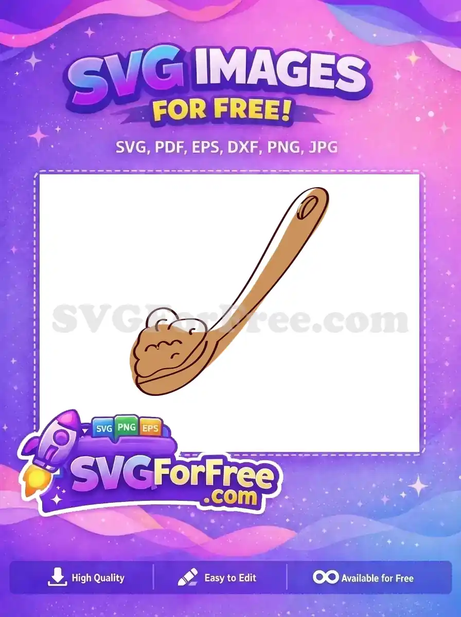 Free Brown Wooden Ladle Free Coffee Grounds Scoop Coffee Shop Decoration Free SVG