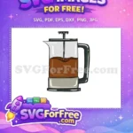 Free Brewed Coffee Free Glass French Press Coffee Shop Decoration Free SVG - Instant Download