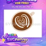 Free Heart Latte Art Free Brown Coffee Mug Coffee Shop Decor Free SVG - Instant Download